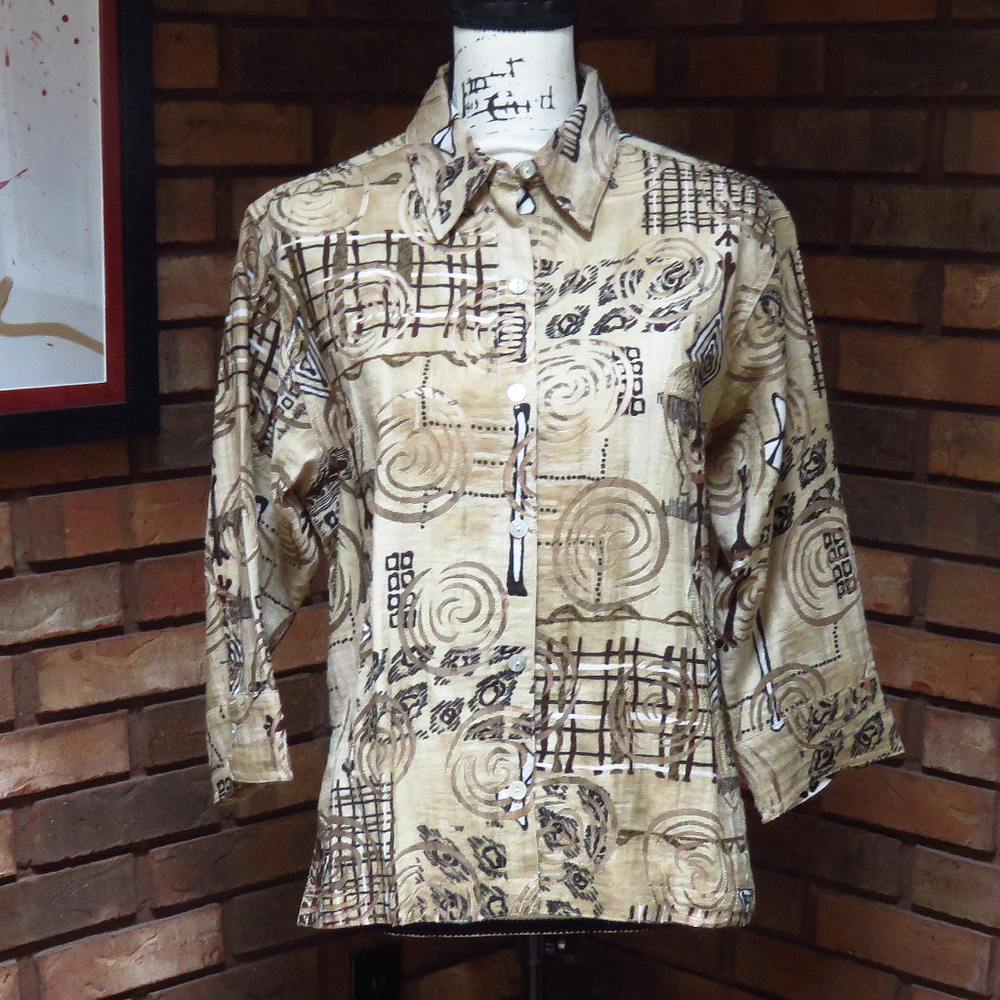 CHICO'S Graffiti Burnout Blouse - LIKE NEW - Sz M